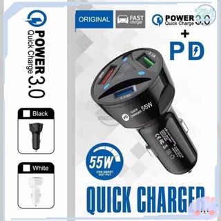 บูลทูธ ที่ชาร์จในรถ หัวชาร์จในรถ Quick Charge 3.0 ผลิตภัณฑ์ใหม่ ชาร์จเร็ว หัวชาร์จ  อะแดปเตอร์ 3ช่อง usb QC3.0、 3.1A