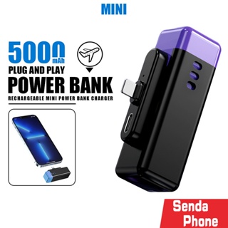 แบตสำรอง รุ่น A53 ความจุ 5000mAh. Micro/iPH/Type-C เล็ก ทรงแคปซูล แบบไร้สาย