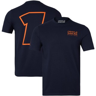 Oracle เสื้อยืดลําลอง แขนสั้น คอกลม พิมพ์ลาย Red Bull Racing Max Verstappen Driver F1 เหมาะกับการเล่นกีฬา แฟชั่นฤดูร้อน สําหรับผู้ชาย ผู้หญิง