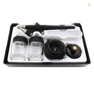 FLT Mini Single Action Air Brush Kit Siphon Feed 0.8mm Paint Spray  Air Brush Kit with Hose 2cc Fluid Cups Spray Tool for Body Painting Makeup Art Model Tattoo Manicure Nail Bea