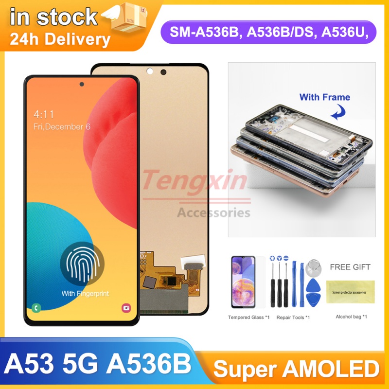 Super AMOLED A53 หน้าจอแสดงผลดิจิทัล Lcd 5G แบบเปลี่ยน สําหรับ Samsung Galaxy A53 5G A536 A536B A536B DS