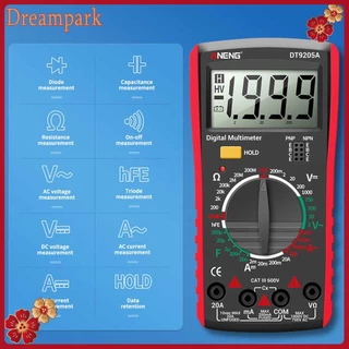 Dt9205A มัลติมิเตอร์ดิจิทัล Ac Dc โวลต์มิเตอร์ แอมมิเตอร์ เครื่องทดสอบ (สีแดง)