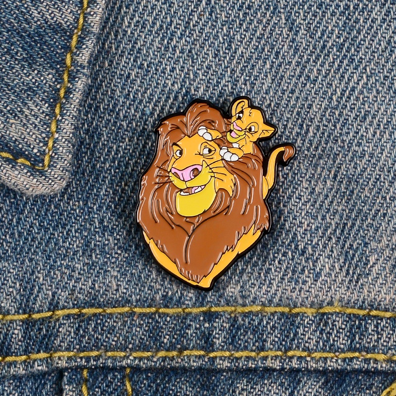 Animal Lion Enamel Pins Cartoon Animation Fierce Lion King Lapel Brooches Badge Jewelry Accessories Gift for Kid ราคา ถูกที่สุด ดีลบีเคเค
