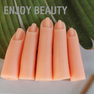 Enjoy Beauty 5 PCS เล็บมือฝึกนิ้วซิลิโคนแบบพกพาปลอมฝึกนิ้วสำหรับตกแต่งเล็บฝึกศิลปะการแสดง