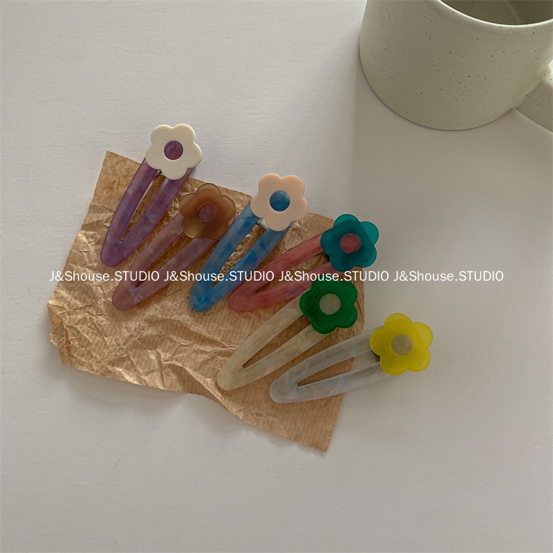 Kf583 กิ๊บติดผมหน้าม้า ดอกไม้อะซิเตท หวานแหวว สไตล์เกาหลี จระเข้ เครื่องประดับสําหรับผู้หญิง