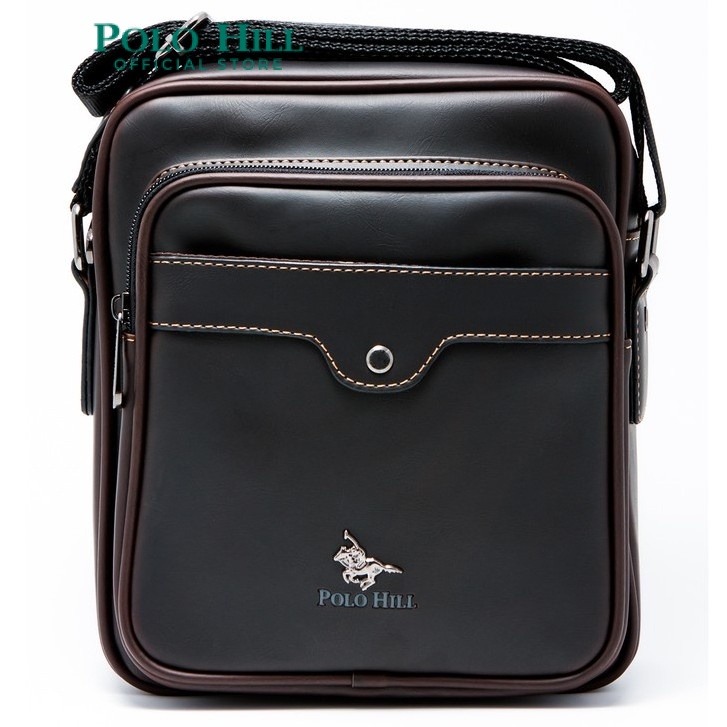 Polo HILL Mens Faux Leather Crossbody Messenger Bag M-PHSB-1561