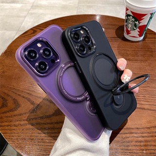 case iphone Magnetic With Rotating Bracket Case For iPhone 14 Plus 12 13 11 Frosted Bracket Wireles Charger Cover iphone 14 pro max case