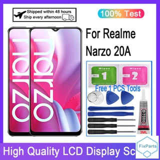 อะไหล่หน้าจอสัมผัสดิจิทัล LCD แบบเปลี่ยน สําหรับ Realme Narzo 20A RMX2050