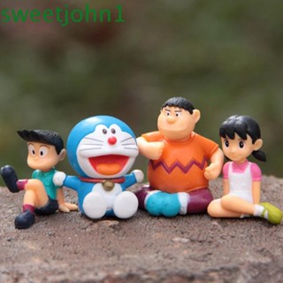 DORAEMON Sweetjohn ตุ๊กตาฟิกเกอร์โดราเอมอน 4 ชิ้น / ล็อต