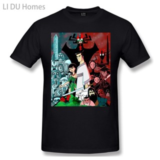 ใหม่ เสื้อยืด ผ้าฝ้าย 100% พิมพ์ลาย LIDU Samurais Finale Samurai Jack ตลก สําหรับผู้ชาย คู่รักS-5XL