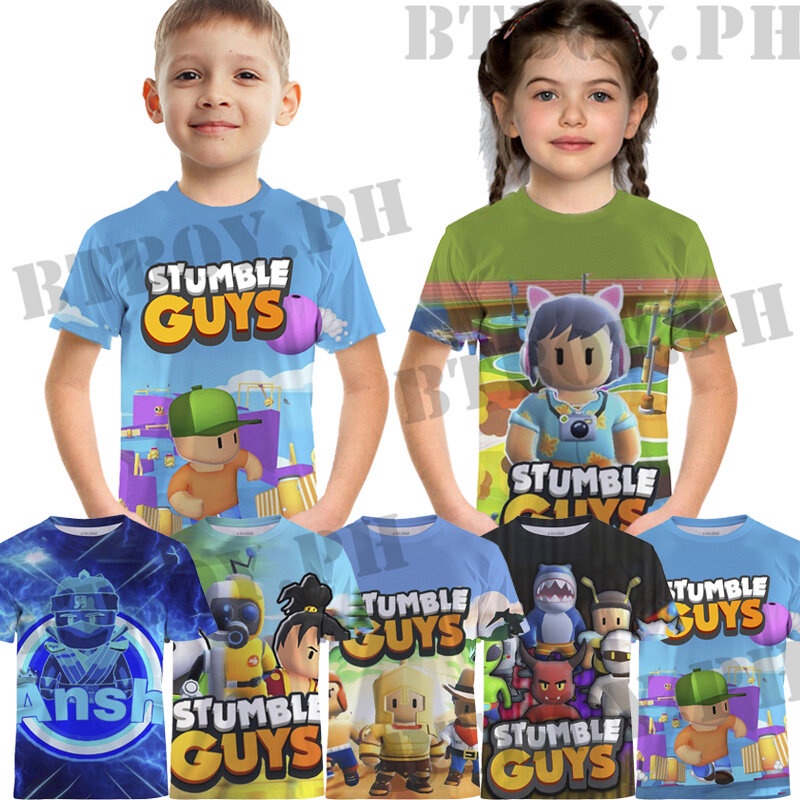 เกมเสื้อยืด Stumble Guys Skin สําหรับการพิมพ์เด็กเด็กชาย 5-14 ปี