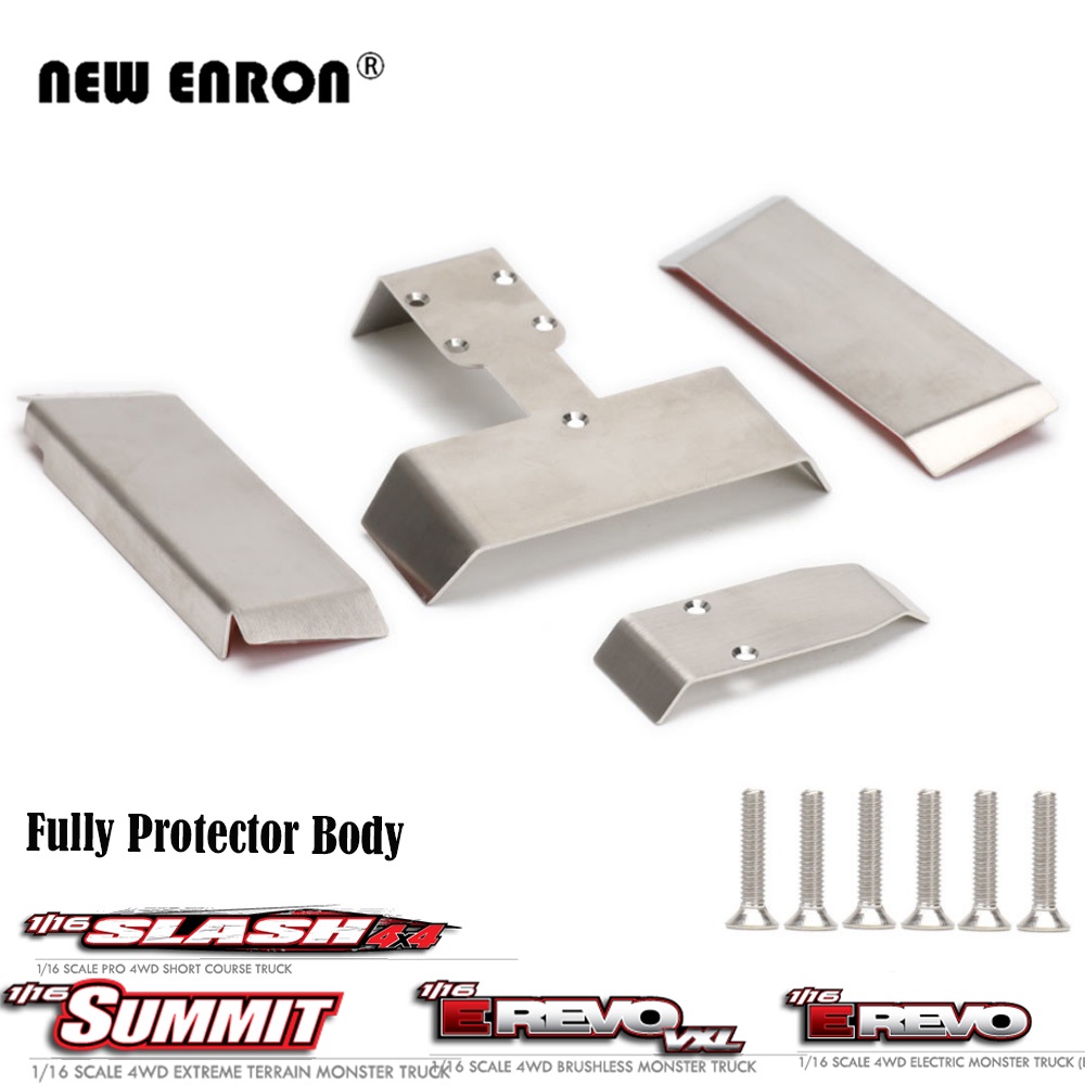 RC ลื่นแผ่นป้องกันอย่างเต็มที่ร่างกายสแตนเลสสำหรับชิ้นส่วนรถยนต์ RC 1/16 Traxxas Mini ERevo 71054 VX