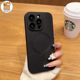 เคสโทรศัพท์มือถือ แบบนิ่ม ผิวด้าน ป้องกันเลนส์แม่เหล็ก หรูหรา สําหรับ IPhone 14 13 12 11 Pro Max Plus