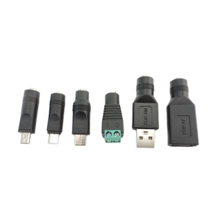 อะแดปเตอร์แปลงปลั๊กแจ็ค DC ตัวเมีย เป็น Mirco Type C Mini 5pin USB A ตัวผู้ ตัวเมีย สําหรับแล็ปท็อป 5.5x2.1 มม. 1 ชิ้น