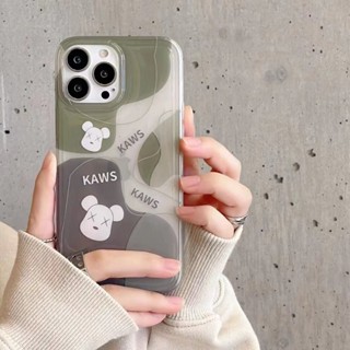 เคสโทรศัพท์มือถือแบบนิ่ม ใส กันกระแทก ลายหมี kaws violent หรูหรา สําหรับ iPhone 14promax 13 12ins 11