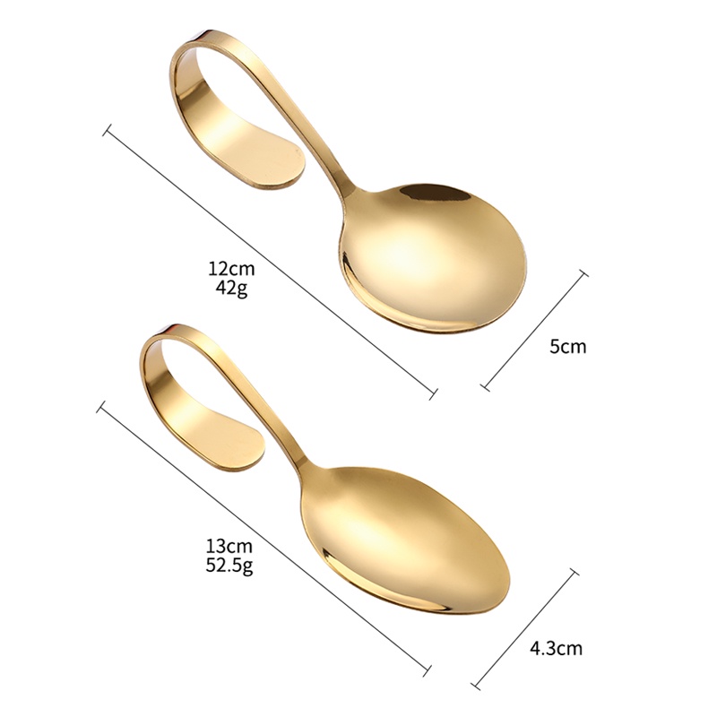 Katelv ช้อนสเตนเลส ด้ามจับงอ คุณภาพสูง สําหรับเสิร์ฟบุฟเฟ่ต์ - รูปที่ 7