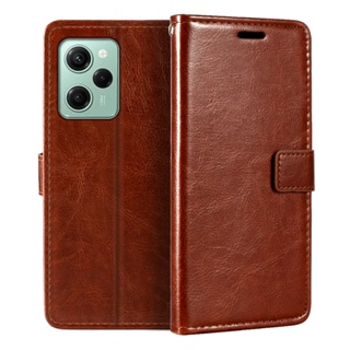 เคสโทรศัพท์หนัง PU ฝาพับแม่เหล็ก พร้อมช่องใส่บัตร และขาตั้ง สําหรับ Xiaomi Redmi Note 12 Pro Speed Poco X5 Pro 5G