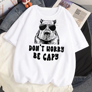 ขายCapybara Capibara เสื้อยืด พิมพ์ลายกราฟฟิค y2k แนวสตรีท สําหรับผู้หญิง y2k（S-5XL）