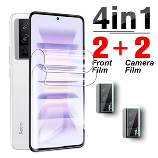 4in1 Front  Screen Soft Hydrogel Film + lens Protector For Xiaomi Redmi K60E K60 K50 gaming k40s k40 ultra Pro