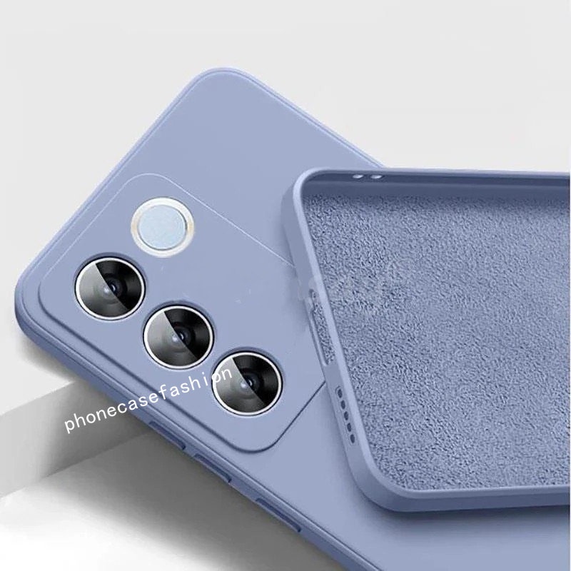 เคสโทรศัพท์สําหรับvivo Y100 Y200 Y19s 5G 2024 ยางกันลื่นสีลูกกวาดซิลิโคนเหลวปลอกกันกระแทกปกอ่อน