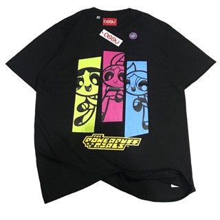 เสื้อยืดแขนสั้นขาย! ! !Ossu The Powerpuff Girls Black T-Shirtเสื้อยืด _07S-5XL