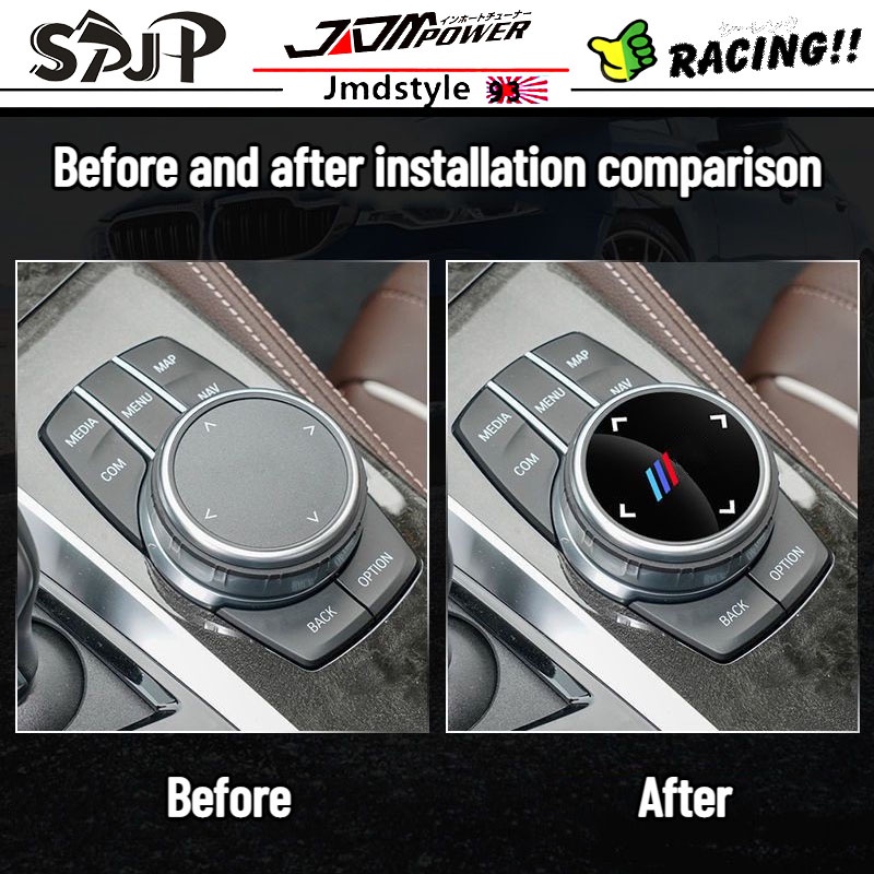 สติกเกอร์ปุ่มกดมัลติมีเดีย ติดกระจกรถยนต์ สําหรับ BMW 1 3 5 7 Series X1 X3 F25 X5 E70 X6 E71 F30 F10 F07 E90 F11 E92 F20