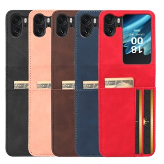 เคสหนัง PU ฝาพับแม่เหล็ก พร้อมช่องใส่บัตรหลายช่อง สําหรับ Oppo Find N2 Flip 5G CPH2437