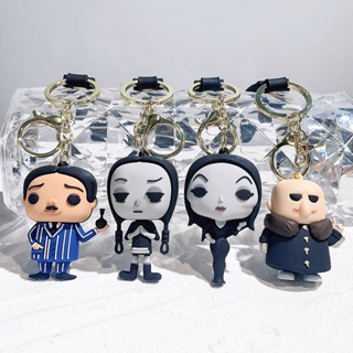 พวงกุญแจยางนุ่ม Addams วันพุธ เด็ก และผู้ใหญ่ อุปกรณ์เสริมกระเป๋า