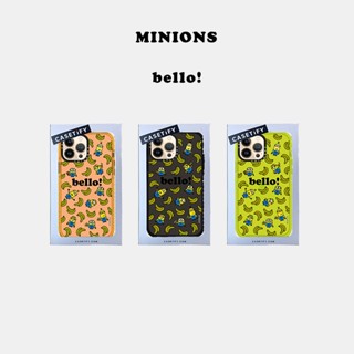 Casetify MINIONS เคส TPU นิ่ม ลายฉลาก bello สําหรับ IPhone 14 13 12 11 Pro MAX Mini XS MAX XR X SE 6 6S 7 8 Plus