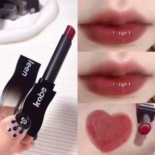 Kobeleen ลิปสติก ขนนก สีดํา เครื่องสําอาง สีขาว กระจกแต่งหน้า