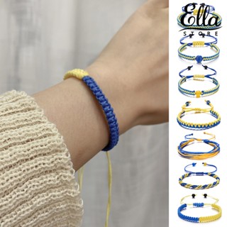 Ellastore123 สายรัดข้อมือเชือกถัก ทนทาน ปรับได้ สีฟ้า สีเหลือง สําหรับเครื่องประดับ สร้อยข้อมือ