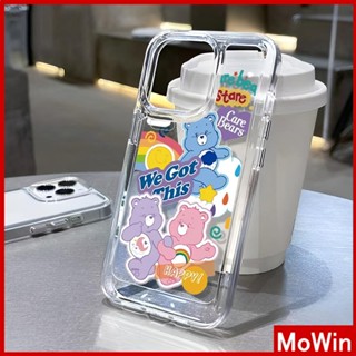 Mowin - เข้ากันได้สำหรับ เคสไอโฟน เคสไอโฟน11 เคส iphone 11 สำหรับ iPhone 14 Pro Max เคสไอโฟนอะคริลิกเคสแข็ง HD เคสใสปุ่มชุบกันกระแทกการ์ตูนหมีน่ารักเข้ากันได้สำหรับ iPhone 13 Pro max 12 Pro Max 11 xr 7plus 6splus