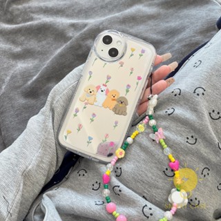 For เคสไอโฟน 14 Pro Max [Mirror Puppy Chain Dog] เคส Phone Case For iPhone 14 Pro Max Plus 13 12 Mini 11 For เคสไอโฟน11 Ins Korean Style Retro Classic Couple Shockproof Protective TPU Cover Shell