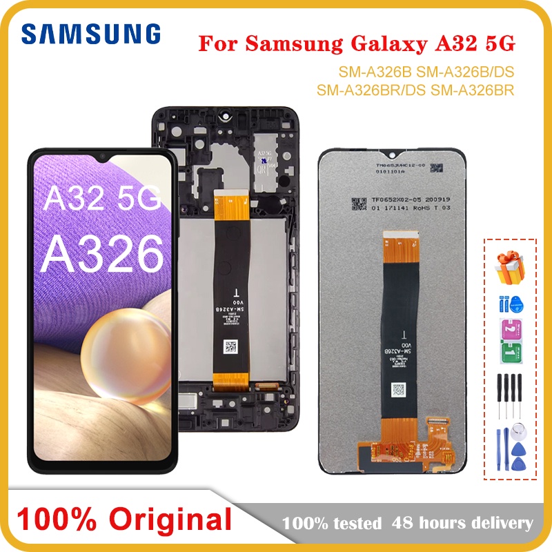 6.5 "LCD สําหรับ Samsung Galaxy A32 5G A326 LCD กรอบหน้าจอสัมผัส Digitizer LCD สําหรับ Samsung SM-A3