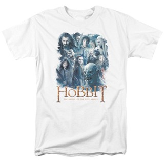 [S-5XL]เสื้อยืด พิมพ์ลาย The Hobbit Main Characters สีขาว สําหรับผู้ชาย