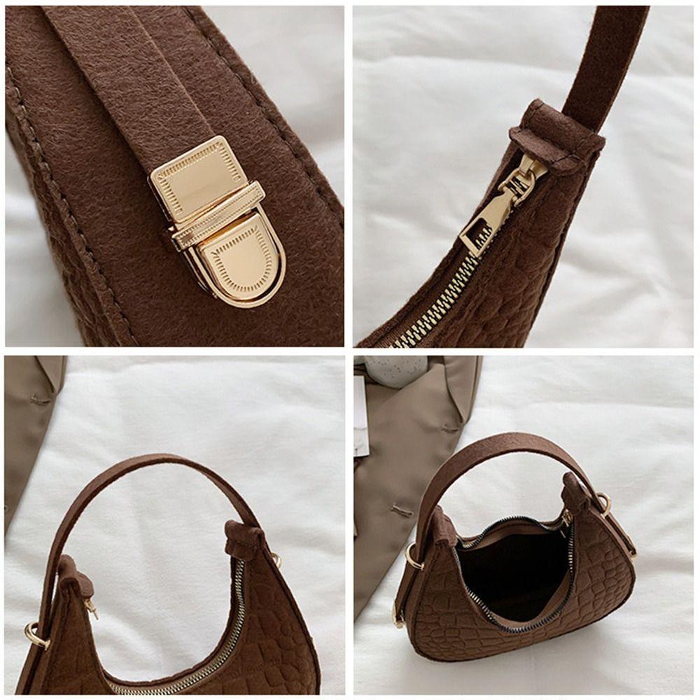 Tonfashion กระเป๋าสะพายไหล่ กระเป๋าถือ ลายหนังจระเข้ สําหรับสตรี