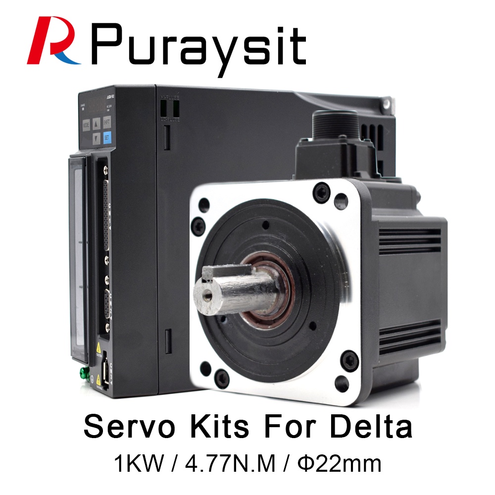 ชุดเซอร์โว Puraysit B2 Series 1KW ASD-B2-1021-B ECMA-E21310RS 4.77NM 5.6A พร้อมสาย 3M
