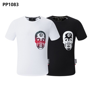 New Style Harajuku PHILIPP PLEIN Men T-Shirt Street Wear Short-Sleeved PP Cotton Round Neck Men Letter Print Tops P_01