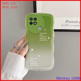 เคส OPPO A15 เคส OPPO A15S เคสโทรศัพท์มือถือ หนัง pu ไล่โทนสี สีพื้น สําหรับ BB