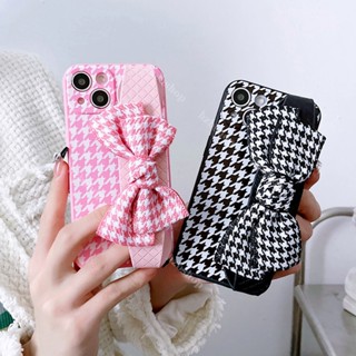 เคสโทรศัพท์มือถือนิ่ม ประดับโบว์ หรูหรา พร้อมสายคล้องข้อมือ สําหรับ VIVO V25 V20 V15 V11 Pro V25E V21E V11i V9 V7 V5 S1