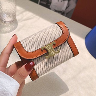 Anti-Theft Swiping Canvas Authentic Leather Tactile Feel Card Holder Versatile Bag Multi-Functional Multiple Card Slots Anti-Degaussing Coin Purse I5lq