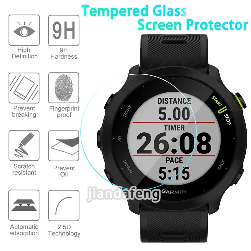 กระจกนิรภัยกันรอยหน้าจอ ความละเอียดสูง 2.5D สําหรับ Garmin Forerunner 55 158 3 ชิ้น
