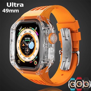 2in1 สายคล้องนาฬิกาข้อมือ แบบใส สําหรับ Apple 49 มม. 45 มม. 44 มม. iWatch Series 8 7 6 5 4