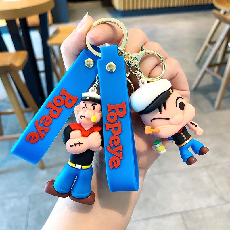 พวงกุญแจ จี้ตุ๊กตาการ์ตูนอนิเมะ Popeye สําหรับห้อยกระเป๋าเป้สะพายหลัง
