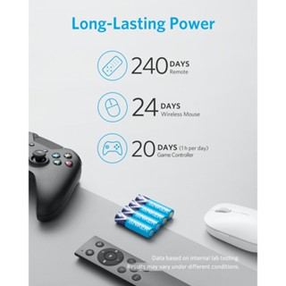 Anker Alkaline AAA Batteries (Pack 4 pcs x 2) ถ่านอัลคาไลน์ AAA ปลอดภัย ใช้งานได้ยาวนาน เก็บไว้ได้นานถึง 10 ปี