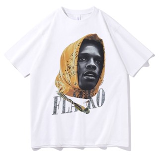 เสื้อยืดวินเทจเสื้อยืด พิมพ์ลายกราฟฟิค Rapper Asap Rocky Portrait ทรงหลวม โอเวอร์ไซซ์ สไตล์ฮิปฮอป แฟชั่นฤดูร้อน สําหรับผ