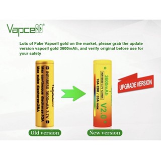 ถ่านชาร์จ Vapcell INR18650 3600mAh 35A •*[1ก้อน]*•ของแท้ ถ่าน