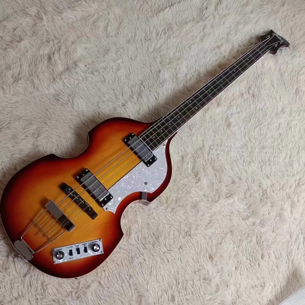 4 Strings Hofner McCartney H500/1-CT Contemporary BB2 Violin Guitar Bass Vintage Sunburst Body White