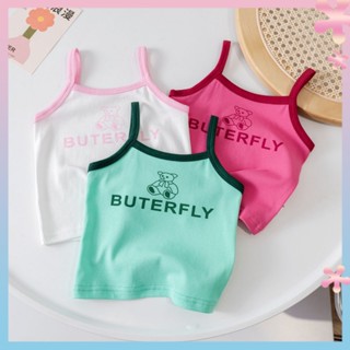 Summer new 2022 baby girl suspenders pure cotton Western style contrast color English vest simple fresh sleeveless top