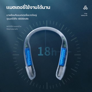 อุปกรณ์พัดลม พัดลมพกพา Sports Fan ไม่ใช่ ใบพัด พัดลมคล้องคอ usb พัดลมตั้งโต๊ะ ลมแรง แข็ง แกร่ง 4000MAH#F60